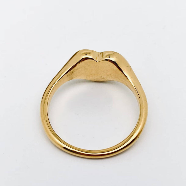 "Fuck Off" Heart-shaped 18K Gold Plated Stee Ring - FGS: 8