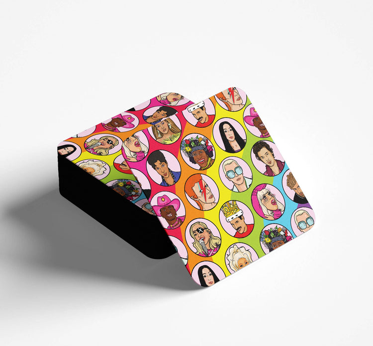 Queer Icons & Supporters Square Coaster: No Packaging