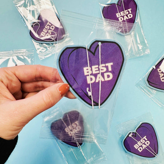 Best Dad Heart Father's Day Air Freshener: Air Freshener + Packaging
